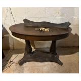 Vtg Oval Top Console Tableï¿½25x42x28.5