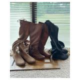 3 Pairs of Tall Bootsï¿½2-10 & 1-9.5