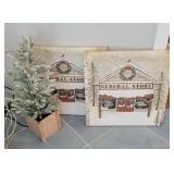 General Store Art with Tree Decor