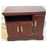 Wood Media Cabinet with Brass Hardware
