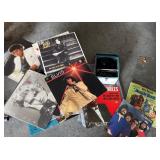 Tote of Vinyl Albums and 45 RPM Records