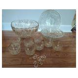 Crystal Punch Bowl Set With Cups