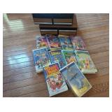 10 VHS Tapes With Storage