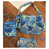 Vera Bradley Blue & Green Bag Trio
