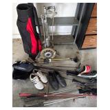 Golf Clubs, Bag, Shoes, and Cart Set