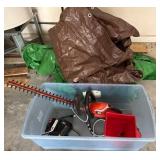 Black & Decker Hedge Trimmer & 2 tarps