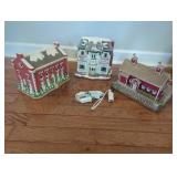 Three Ceramic Christmas Houses