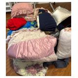 Large Linen Lot Including Bedding and Throws