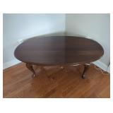 Oval Wood Coffee Table with Cabriole Legs