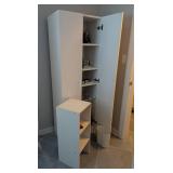 White Storage Cabinet With Contents