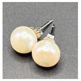 Sterling Silver Pearl-Style Earrings