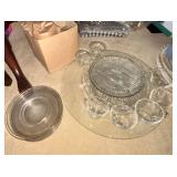 Clear Glass Platters, Cups & Dessert Bowls