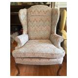 Wingback Chair with Fabric Damage