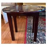 Wooden Butler Table with Brass Accents