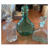 Three Glass Decanters