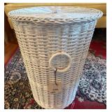 White Woven Hamper with Lid