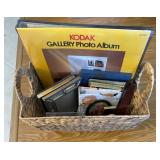 Wicker Basket With Frames and Album