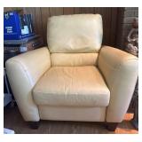 Beige Leather Armchair