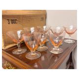 Pink Depression Cocktail & Sherbet Glasses