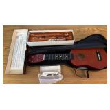 Musical Instrument Lot: Ukulele, Recorder, Harmoni