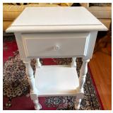 White Wooden End Table, 15x16