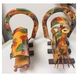 Hand-Painted Train Sculpture Set