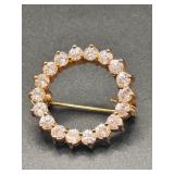 925 Gold-Plated Circle Brooch