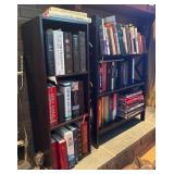 Two Wooden Bookshelves with Books