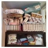 Barrister Style Bookcase w/Linens & Storage Items