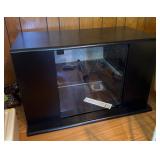 Black Wooden Cabinet With Glass Doors
