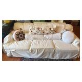 Floral Upholstered Sofa with Cover