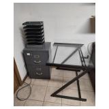 Desk, File Cabinet, Organizer