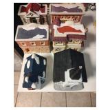 6 Christmas Village Buildings