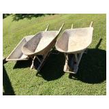 2 Wheelbarrows and Cement Mixing Tub