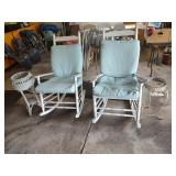 2 Rocking Chairs & 2 Plant Stands