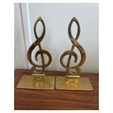 Brass Treble Clef Bookends