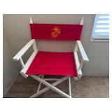 Red Director's Chair with Marine Emblem