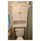 White Over-the-Toilet Storage Cabinet With Shelves