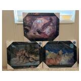3 Triple Image 3D Pictures with Wolf Themes