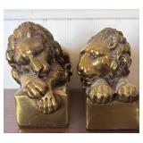 Antonio Canova Lion Brass Bookends