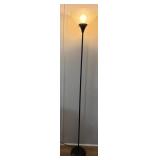 Black Metal Floor Lamp with Frosted Glass Shade