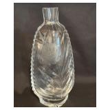 Etched Crystal Bud Vase with Floral Design