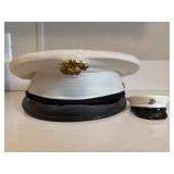 USMC Dress Blues White Hat w/Matching Bottle