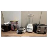Kitchen Appliances Including Crockpot and Blender