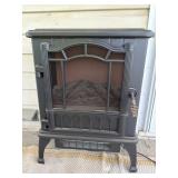 Electric Fireplace with Faux Log Design