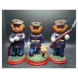 3 Hamilton Collection Marine Bear Figurines