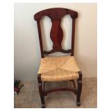 Wooden Chair With Woven Seat and Ladder Back