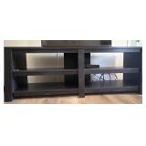 Dark Brown Wooden TV Stand With Open Shelving