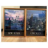 Framed Laser Photo Art: New York and Chicago