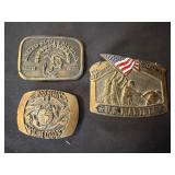 Three U.S. Marine Corps Belt Buckles